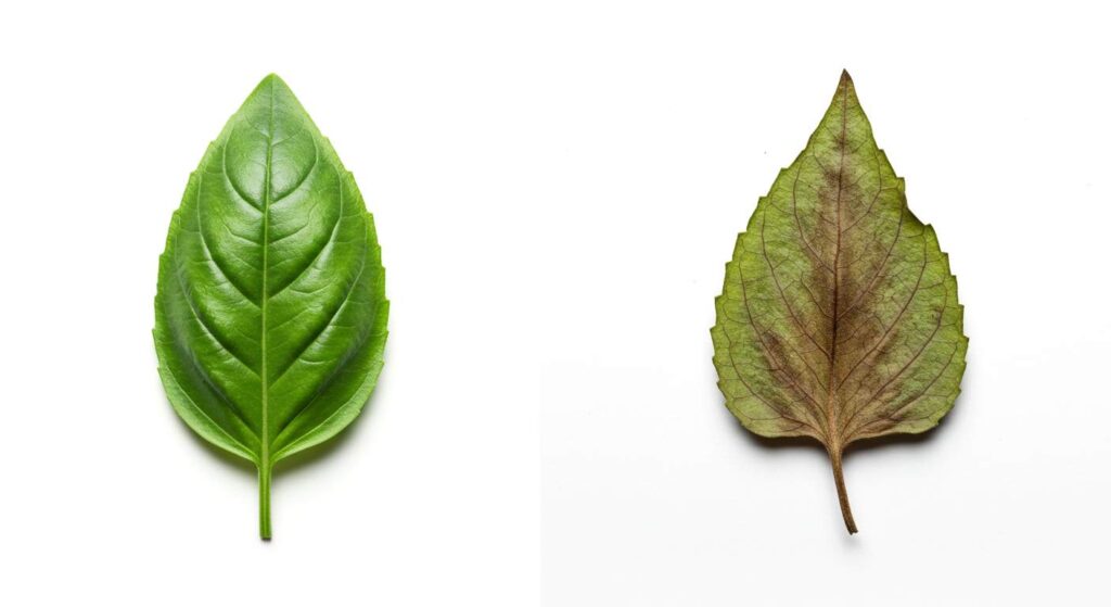 what to do with basil leaves turning brown
