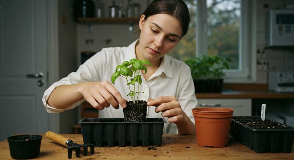 when to move basil from seed tray