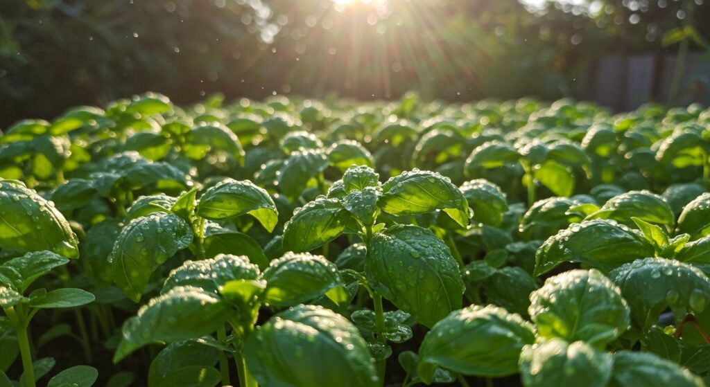 when to water basil outside
