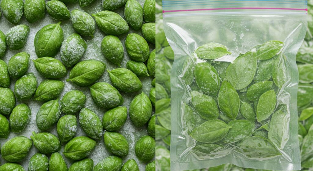 Can I freeze basil leaves whole