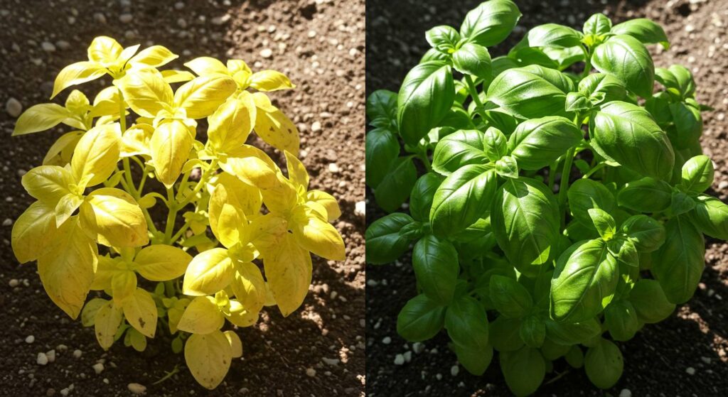 why are my basil leaves turning yellow
