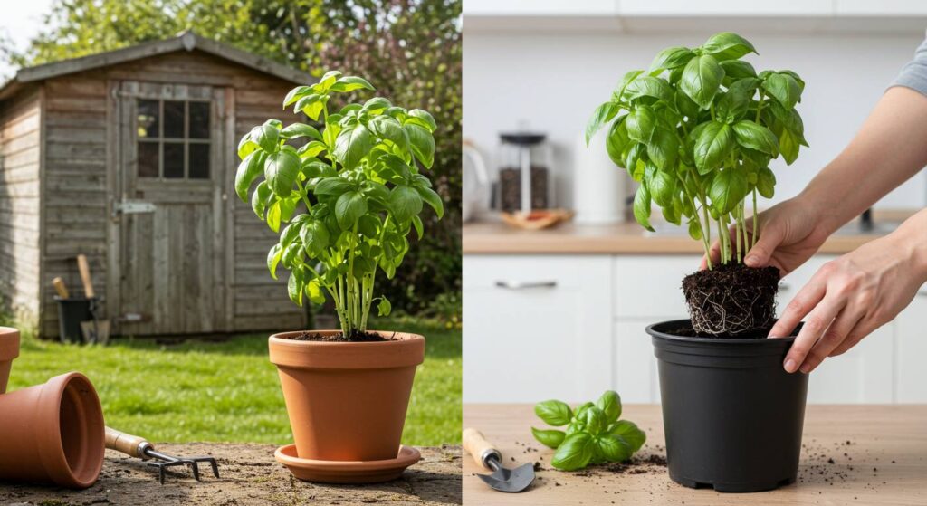 winter care for potted basil
