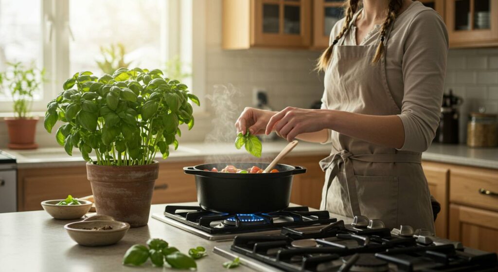 winter indoor herb garden basil